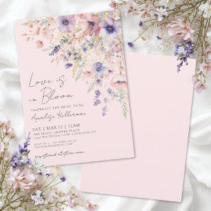 Invitation Blush Rose L'Amour Est En Fleur Salle de Mariée