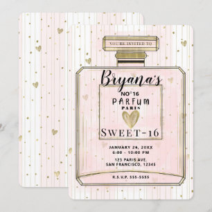 Invitation Blush Rose & Or Paris Parfum Douce Anniversaire 16
