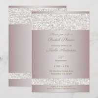 Blush rose poudré scintillant mariage blanc