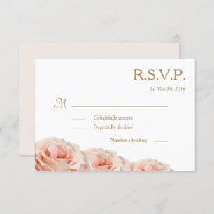 Invitation Blush rose Rose Dewy Floral Blanc Mariage RSVP