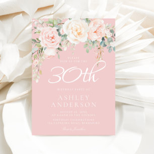 Invitation Blush & Sage Fête d'anniversaire des femmes modern
