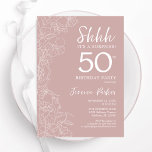 Invitation Blush Surprise 50e anniversaire<br><div class="desc">Blush rose et blanc surprise 50ème anniversaire invitation. Le design féminin moderne présente des accents botaniques et des caractères typographiques. Elégante carte invitation florale parfaite pour une célébration anniversaire surprise femme élégante. Invitations Zazzle imprimées ou téléchargement instantané modèle imprimable numérique.</div>