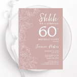 Invitation Blush Surprise 60e anniversaire<br><div class="desc">Blush rose et blanc surprise 60ème anniversaire invitation. Le design féminin moderne présente des accents botaniques et des caractères typographiques. Elégante carte invitation florale parfaite pour une célébration anniversaire surprise femme élégante. Invitations Zazzle imprimées ou téléchargement instantané modèle imprimable numérique.</div>