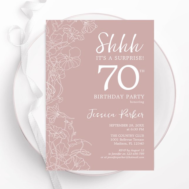 Invitation Blush Surprise 70e anniversaire (Créateur téléchargé)