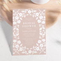 Blush Tan Simple Blanc Folk Fête des mariées Flora