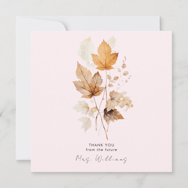 Invitation Blush Whispers of Fall Fête des mariées Merci II (Devant)