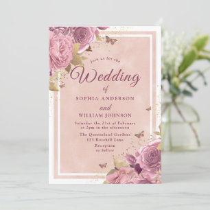 Invitation Blush Wonderland : Magnifique Mariage Floral Blush