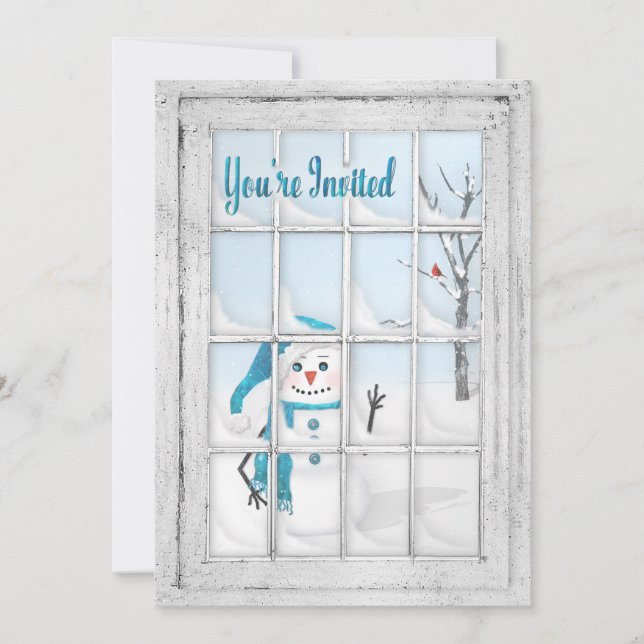 INVITATION - BLUX D'HIVER - SNOWMAN - FENÊTRE (Devant)