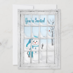 INVITATION - BLUX D'HIVER - SNOWMAN - FENÊTRE