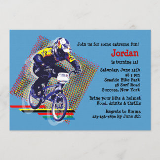 Invitation BMX emballant l'invitation