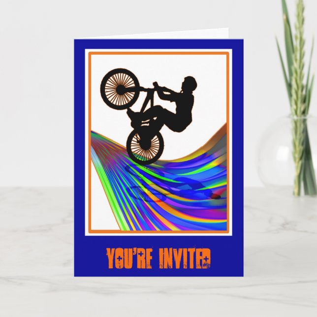 Invitation BMX sur Rainbow Road Party (Devant)