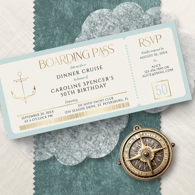 Invitation Boarding Pass Cruise Birthday (Créateur téléchargé)
