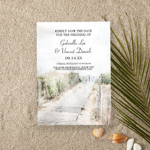 Invitation Boardwalk en bois à la plage Mariage Enregistrer l