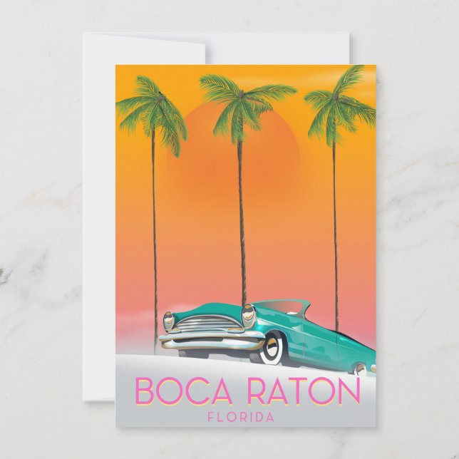 Invitation Boca Raton Florida affiche de voyage. (Dos)