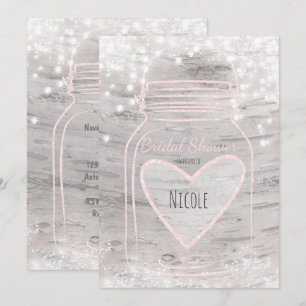 Invitation Bocal en forme de cœur en maçonnerie & lumières Sa