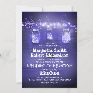 Invitation bocaux de mason rustiques et ampoules les invitati
