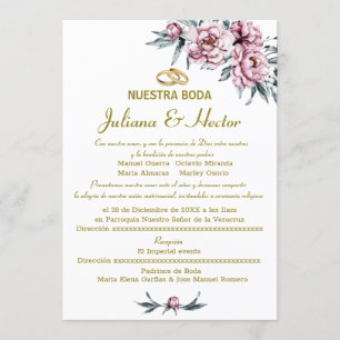 INVITATION BODA DE NUESTRA DE ROSE FLORALE