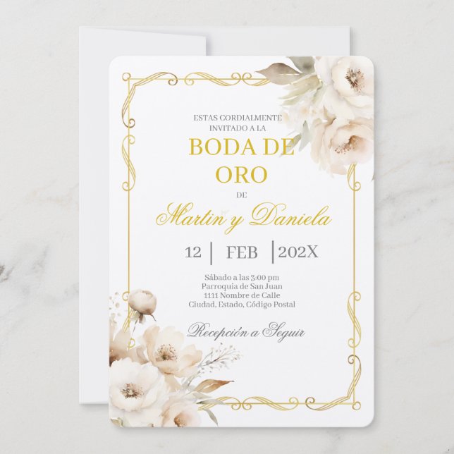 Invitation Boda de oro con flanca (Devant)