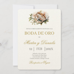Invitation Boda de oro éditable