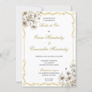 Invitation Boda de oro élégante éditable