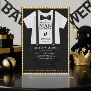 Invitation Body bébé pour shower de garçon Un Petit Gentleman