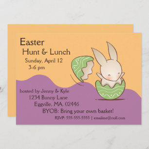 Invitation Boeuf de lapin mignon, Oeuf de Pâques vert