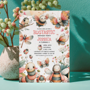 Invitation Bogue - Thème Whimsical Insectes mignonnes Enfants