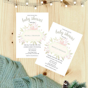 Invitation Bohème Aquarelle Florale Sexe Neutre