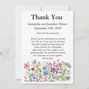 Invitation Bohème Aquarelle Jardin Fleurs Merci photo