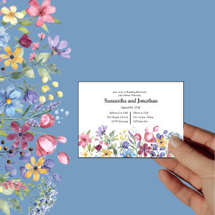 Invitation Bohème Aquarelle Jardin Fleurs PhotoRehearsal