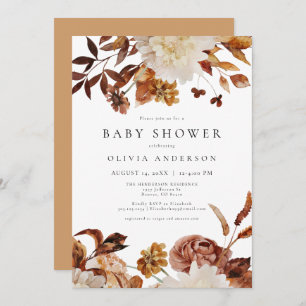 Invitation Bohême Burange Chute Baby shower Floral