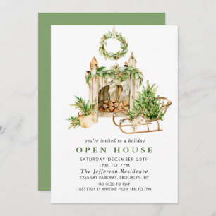 Invitation Bohème Composition NOËL VACANCES OUVERTE MAISON