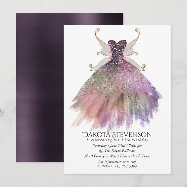 Invitation Bohême Fairy Ball Gown | Boudin Ombre (Devant / Derrière)