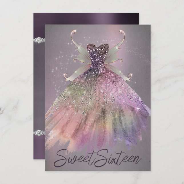 Invitation Bohême Fairy Ball Gown | Boudin Ombre (Devant / Derrière)