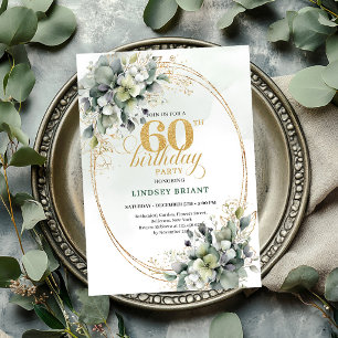 Invitation Bohème Feuille Verte pour les 60 ans