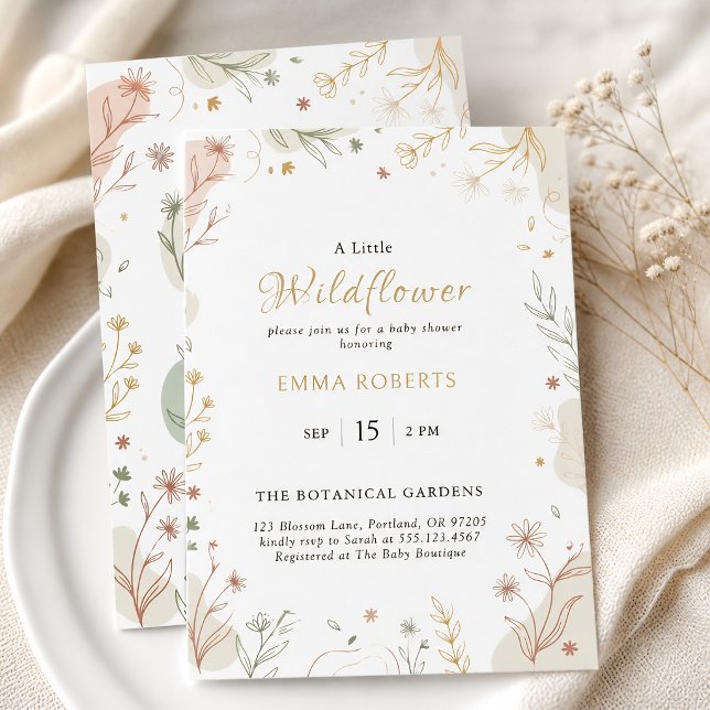 Invitation Bohème Fleur Sauvage Botanique Terreuse (Boho Wildflower Earthy Botanical Invitation)