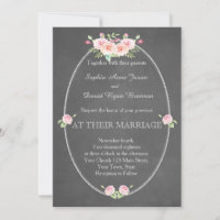 Bohème Fleurs d'Aquarelle Chalk Mariage Inviter
