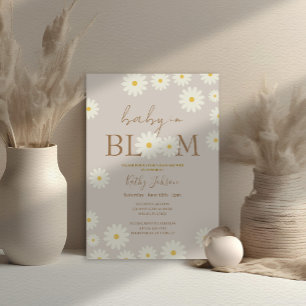 Invitation Bohème Floral Daisy Baby dans une douche fleurie