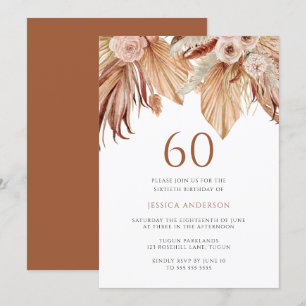 Invitation Bohème Floral Terracotta Boho 60e anniversaire