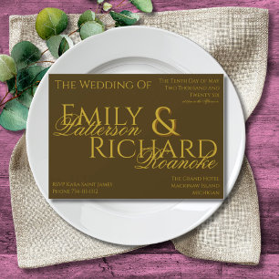 Invitation Bohème minimaliste coloré vert olive foncé