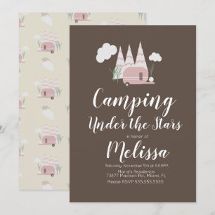 Invitation bohème pour une fête de camping autour 
