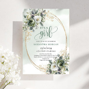 Invitation Bohème Poussiéreuse Verte Eucalyptus C'