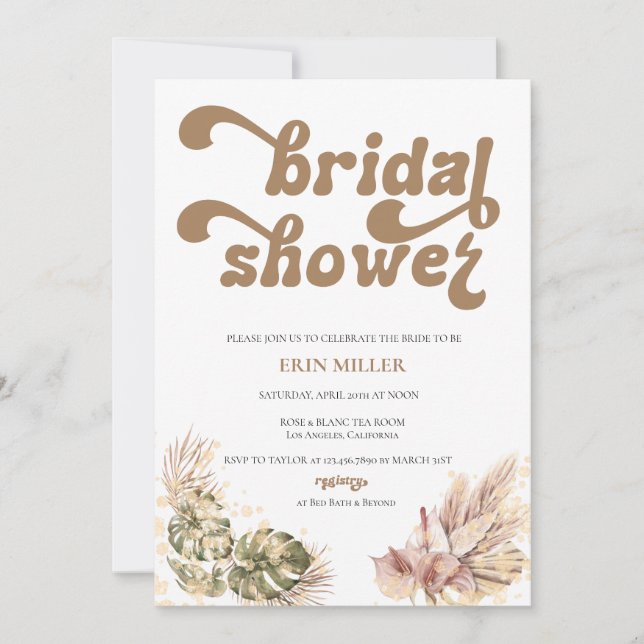 Invitation Bohème Rétro | Shower Photo Mariage (Devant)