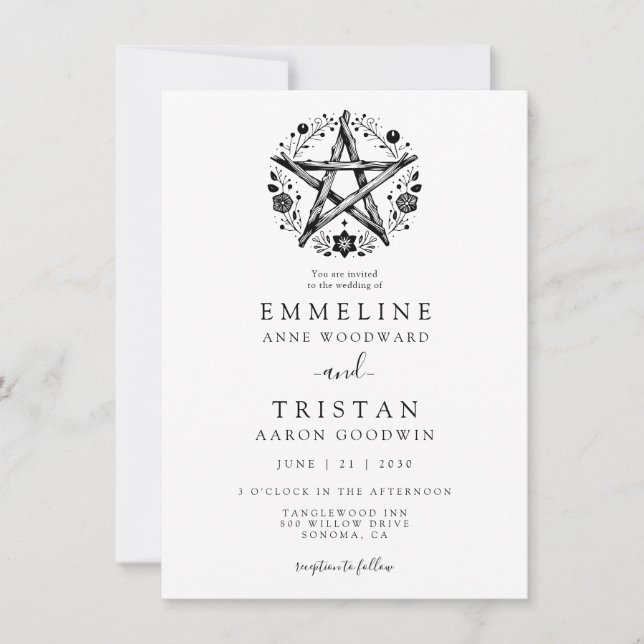 Invitation Bohème Russe Nature Pagan Wicca Mariage (Devant)