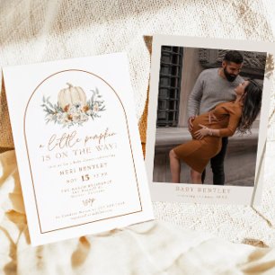 Invitation BOHEME Terracotta Baby shower Citrouille Floral