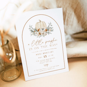 Invitation BOHEME Terracotta Baby shower Citrouille Floral