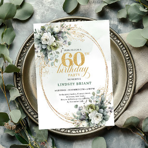 Invitation bohème verte pour les 60 ans d'Eucalypt