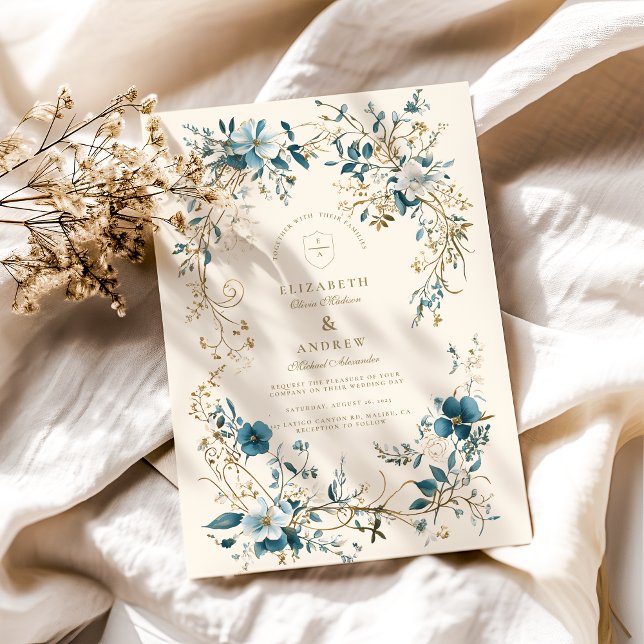 Invitation Bohème Vintage Floral Mariage (Créateur téléchargé)