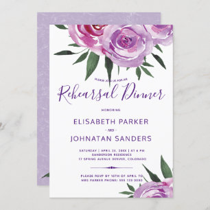 Invitation Bohème violet rustique des pivoines répétition dîn