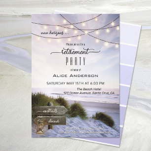Invitation Bohemian Beach String Lights Retraite Party Invi